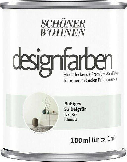 Schöner Wohnen Designfarben innen ruhiges salbeigrün, 100ml