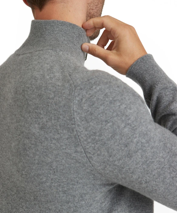 Falke Luxury Troyer Pullover light greymel. (Herren)