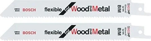 Bosch Professional S922HF Flexible for Wood and Metal Säbelsägeblatt, 2 Stück