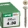 Spax 4CUT T-STAR plus T20 Korpusverbinderschraube, 4x30mm, 200 Stück (0681030400303)