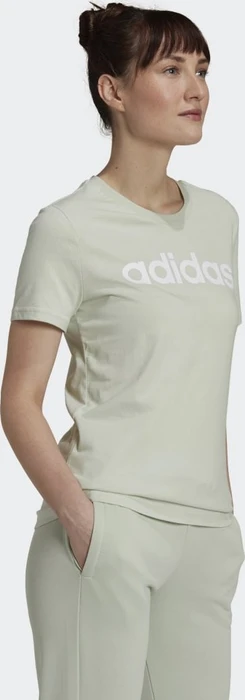 adidas Loungewear Essentials Slim Logo T-Shirt kurzarm linen green/white (Damen)