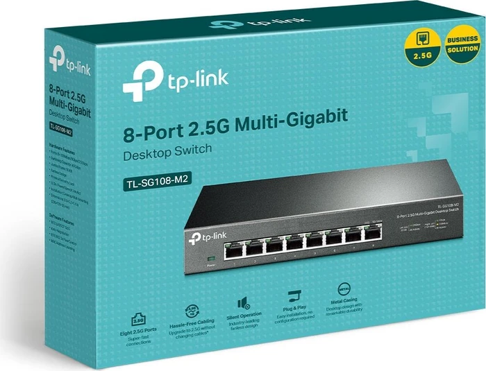 TP-Link TL-SG108-M2 Desktop 2.5G Switch, 8x RJ-45