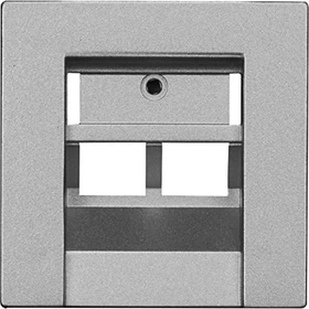 Opus Abdeckung für ISDN/DATEN-Anschlussdosen 2-fach, alusilber