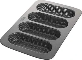 Birkmann Laib & Seele 4er Hot Dog Brötchen-Blech Brotbackform 35x22cm