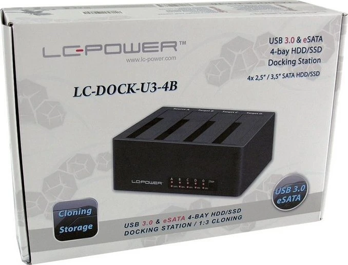 LC-Power LC-DOCK-U3-4B Dockingstation, USB-B 3.0/eSATA 3Gb/s