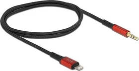 DeLOCK Audiokabel 8-Pin Lightning Stecker zu Klinkenstecker 3.5mm 3-Pin 0.5m schwarz/rot