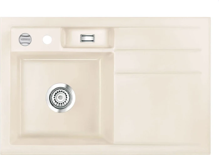 systemceram Bela 78 Einbau Becken links mit Ablauffernbedienung magnolie