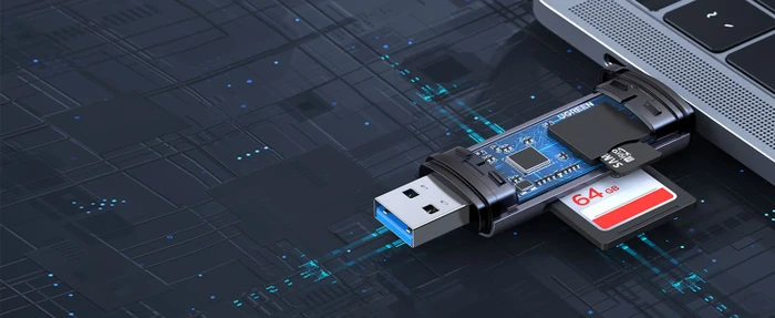 Ugreen 2-in-1 Card Reader, USB-A/USB-C 3.0 [Stecker]