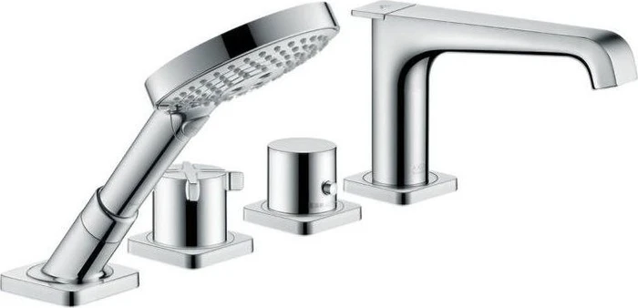 Hansgrohe Axor Citterio E 4-Loch Wannenrandarmatur mit Thermostat brushed bronze