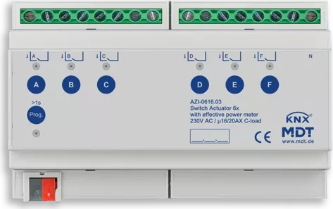 MDT Schaltaktor AZI Gen3 6-fach, 8TE REG, 16/20A, Schaltaktor