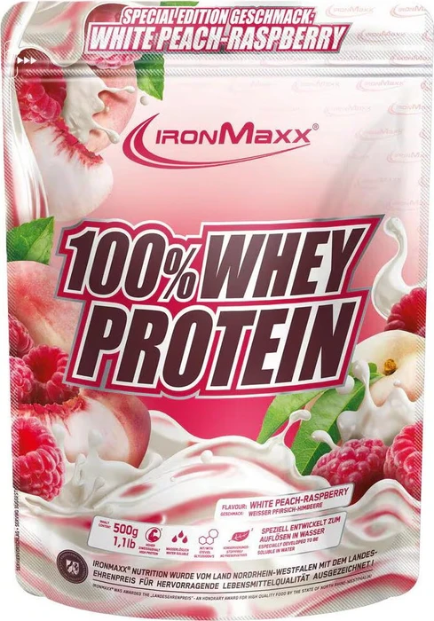 IronMaxx 100% Whey Protein White Peach Raspberry 500g