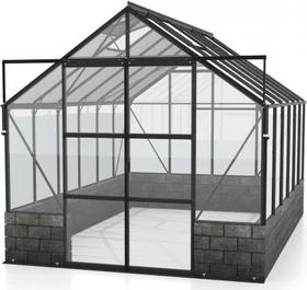 Vitavia Cassandra 9900 ESG 3mm Gewächshaus inkl. Sockel schwarz/basalt