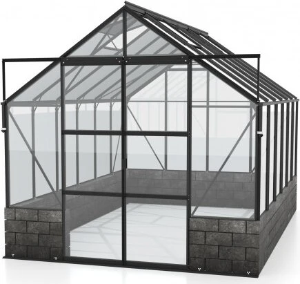 Vitavia Cassandra 9900 ESG 3mm Gewächshaus inkl. Sockel schwarz/basalt