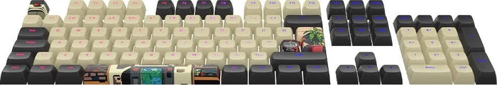 Dark Project Arcade Multilingual Keycaps, Kunststoff (PBT) Double-Shot, CSA-Profil, beige/schwarz, 177 Tasten, ANSI & ISO