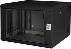 Digitus Professional Unique Serie Wandschrank 7HE, zweiteilig, schwenkbar, Sicherheitsglastür, IP2X, schwarz, 600mm tief