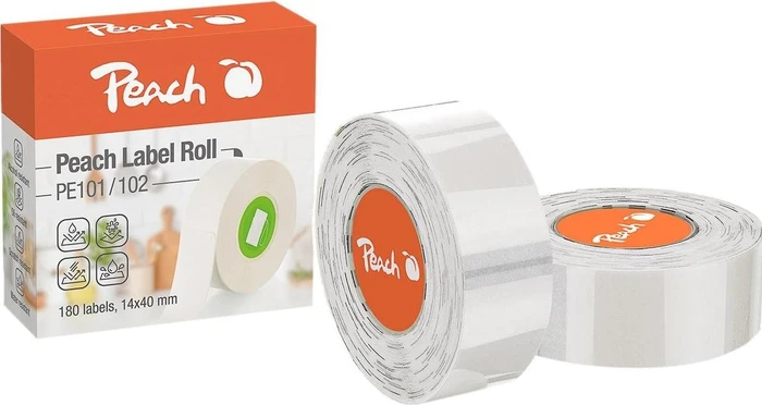 Peach Etiketten PE102, 12x40mm, transparent, 1er-Pack (180 Etiketten)
