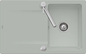 Villeroy & Boch Siluet 800x510mm Einbau Becken reversibel mit Ablauffernbedienung fossil