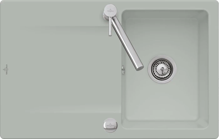 Villeroy & Boch Siluet 800x510mm Einbau Becken reversibel mit Ablauffernbedienung fossil