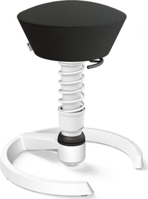 Aeris Swopper New Edition Bürohocker mit Gleitern, Feder Standard, Gestell Alu weiß, Bezug Kunstleder Uruguay schwarz