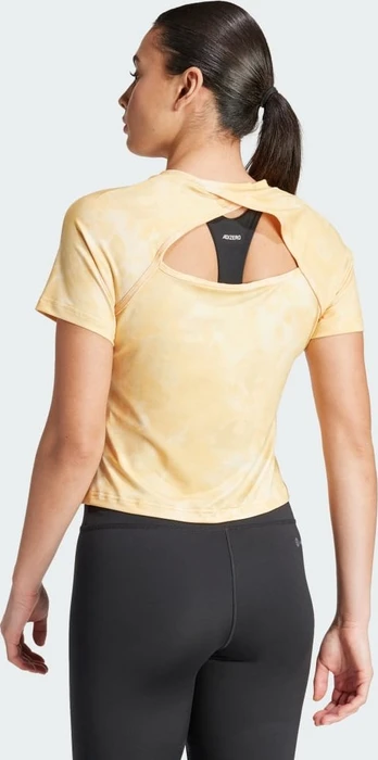 adidas Train Essentials AOP Flower Tie-Dye Funktionsshirt kurzarm crystal sand/semi spark (Damen)