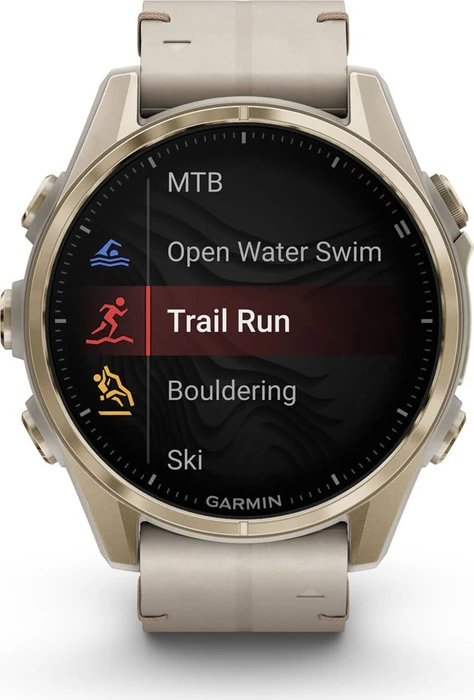 Garmin Fenix 8 43mm Sapphire soft gold/limestone leather