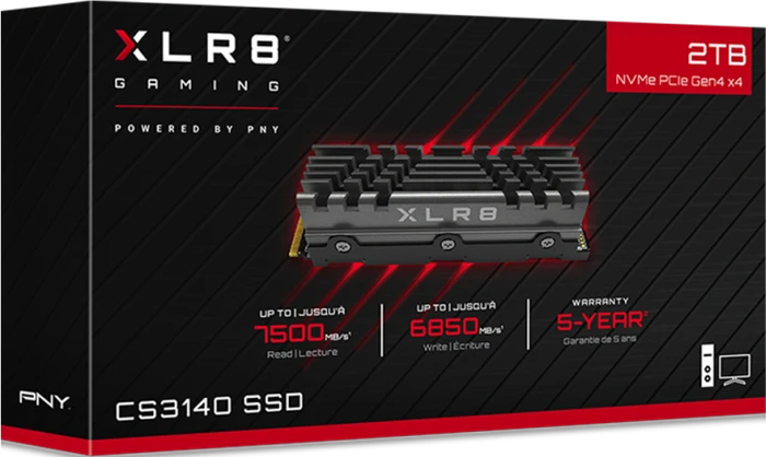 PNY XLR8 CS3140 2TB, M.2 2280 / M-Key / PCIe 4.0 x4, Kühlkörper