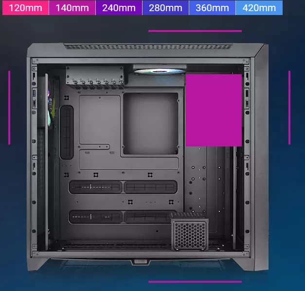 Thermaltake CTE C750 TG ARGB, schwarz, Glasfenster