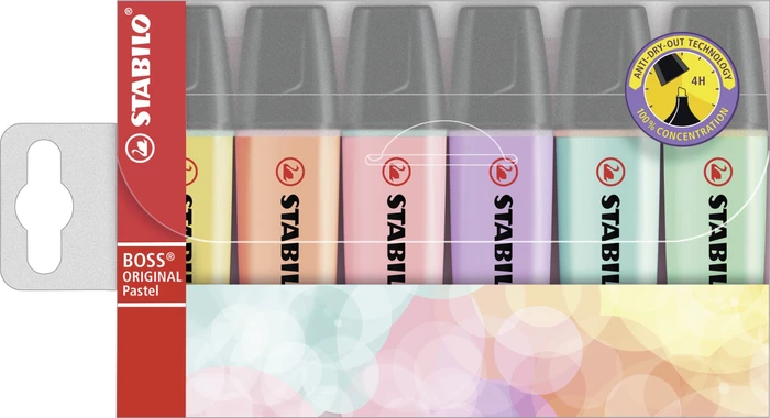 STABILO Boss Original Pastel sortiert, 6er-Set, Etui