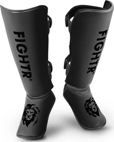 Fightr Dicke Kickboxen Protect Schienbeinschutz all black
