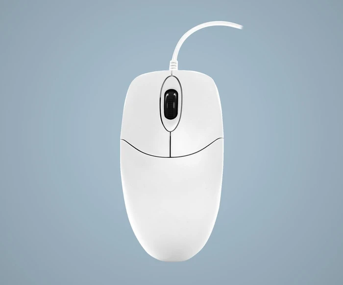 Contour Design Active Key AK-PMJ1 abwaschbare PC-Maus mit Scrollrad, weiß, USB