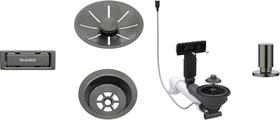 Blanco Ablaufgarniturset für Einzelbecken mit Zugknopf satin dark steel