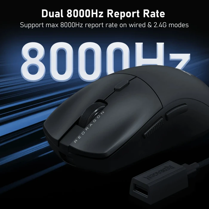 Redragon M919 SPARDA Ultra 8K Wireless Gaming Mouse schwarz, USB/Bluetooth