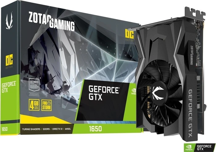 Zotac Gaming GeForce GTX 1650 Mini ITX OC, 4GB GDDR5, DVI, HDMI, DP