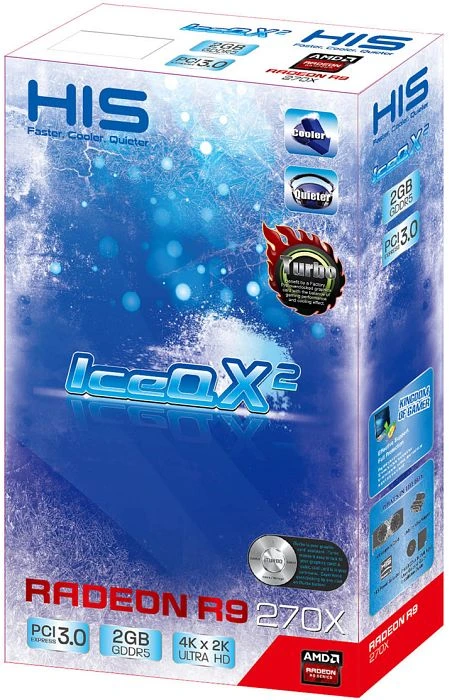 HIS Radeon R9 270X IceQ X² Turbo Boost Clock, 2GB GDDR5, DVI, HDMI, 2x mDP