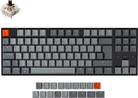 Keychron K8, 80% TKL, LEDs weiß, schwarz, Gateron BROWN, USB/Bluetooth, DE
