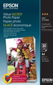 Epson Value Glossy Fotopapier glänzend weiß, A4, 183g/m², 20 Blatt