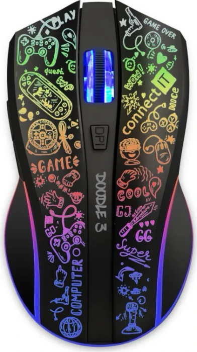 Connect IT Doodle 3 Wireless Gaming Mouse schwarz, USB