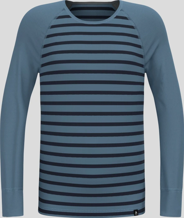 Odlo Active Warm Eco Stripes Funktionsshirt langarm provincial blue/dark sapphire (Junior)