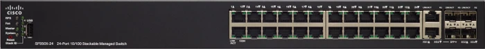 Cisco SF550X Rackmount Managed Switch, 24x RJ-45, 2x SFP+, 2x RJ-45/SFP+, 195W UPoE