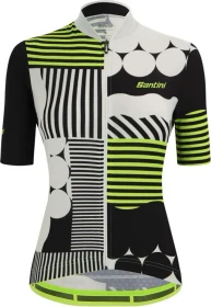 Santini Giada Optic Trikot kurzarm schwarz/weiß (Damen)