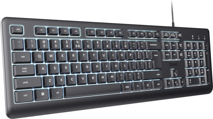 Trust Primo Illuminated Keyboard, LEDs weiß, USB, US
