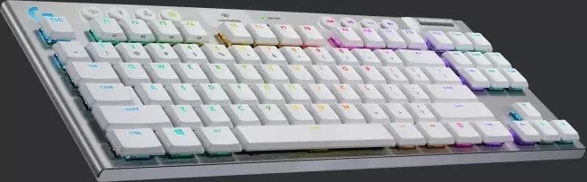 Logitech G915 TKL, LEDs RGB, weiß, GL Tactile, USB/Bluetooth, DE