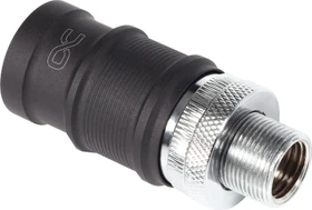 Alphacool ES Schnellverschluss BLH1A PushIn Female IG mit Schottverschraubung, 1x G1/4" IG, schwarz