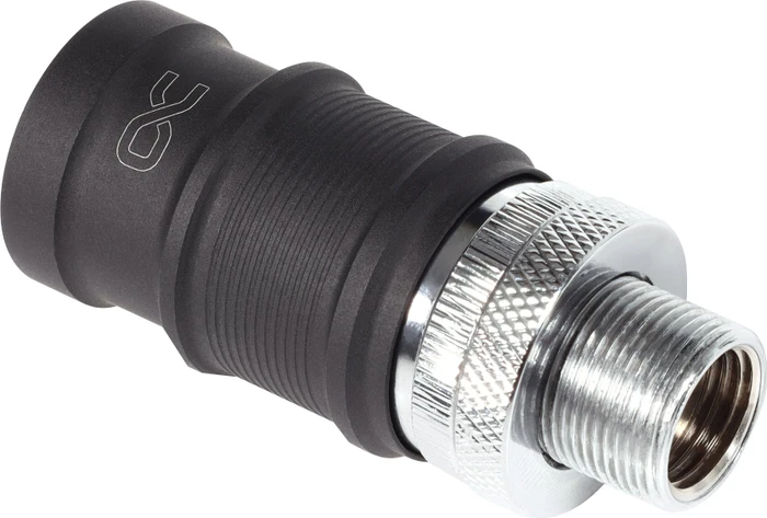 Alphacool ES Schnellverschluss BLH1A PushIn Female IG mit Schottverschraubung, 1x G1/4" IG, schwarz