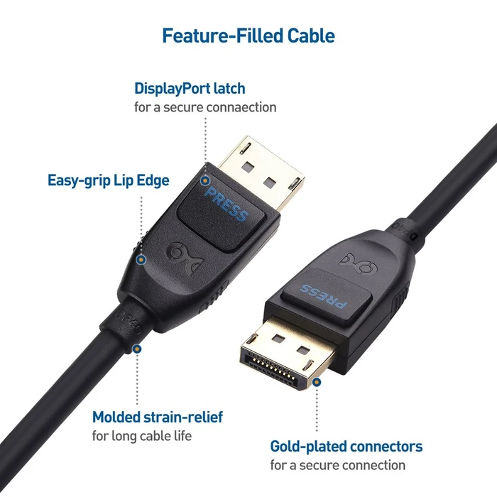 Cable Matters DisplayPort 2.1 Kabel DP40 schwarz, 1m