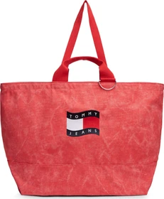 Tommy Hilfiger Wavy Flag Canvas Tote Shopper carnation coral