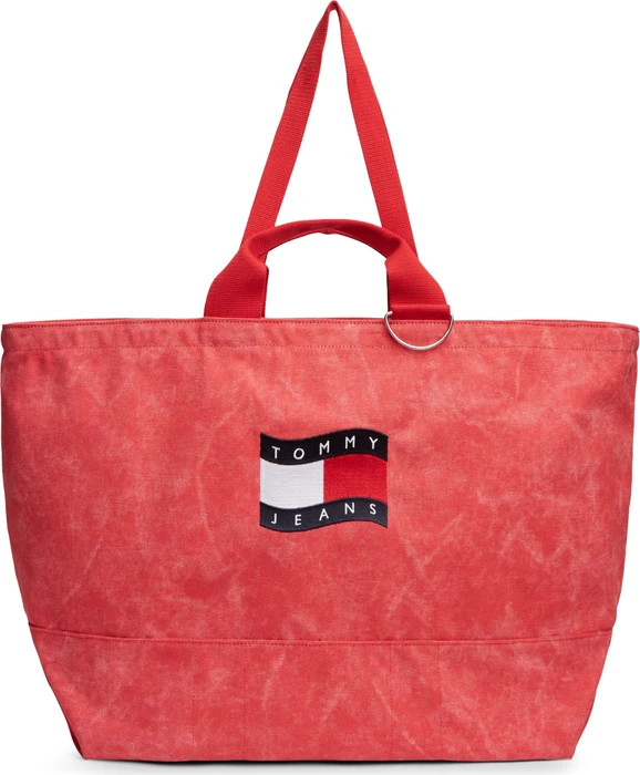Tommy Hilfiger Wavy Flag Canvas Tote Shopper carnation coral