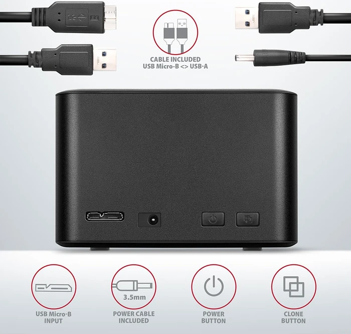 Axagon Compact Dock, 2.5", USB 3.0 Micro-B