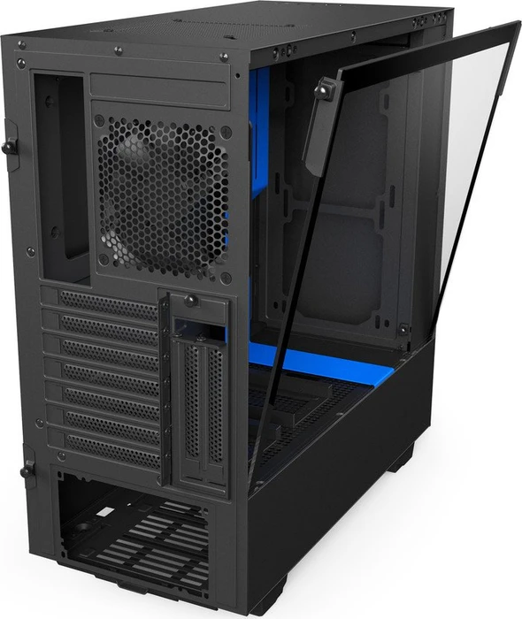 NZXT H500i schwarz/blau, Glasfenster