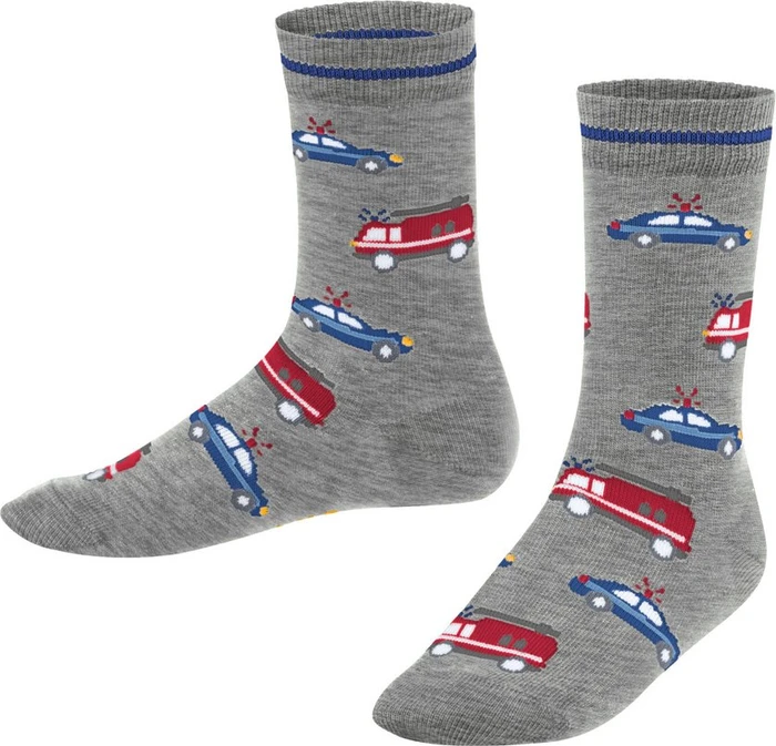Falke Police and Fire Cars Socken light grey (Junior)